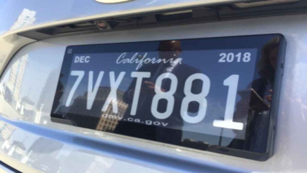 Digital license plate California